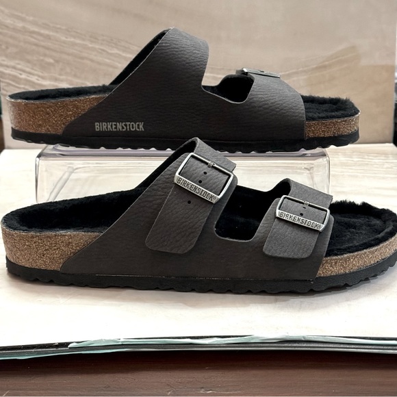 Men’s Birkenstock  Arizona Shearling Lined Slide NWOT Size 43 - Picture 4 of 7